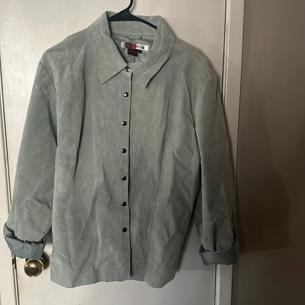 Light green suede jacket